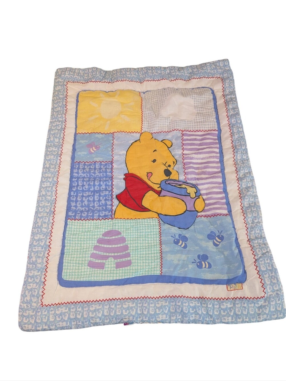 Disney Vintage 90s Disney Winnie the Pooh Nursery Baby Infant Blanket